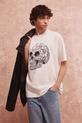 Springfield Camiseta calavera marfil