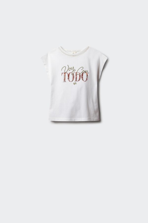 Springfield Kids Camiseta "Voy con todo" marfil