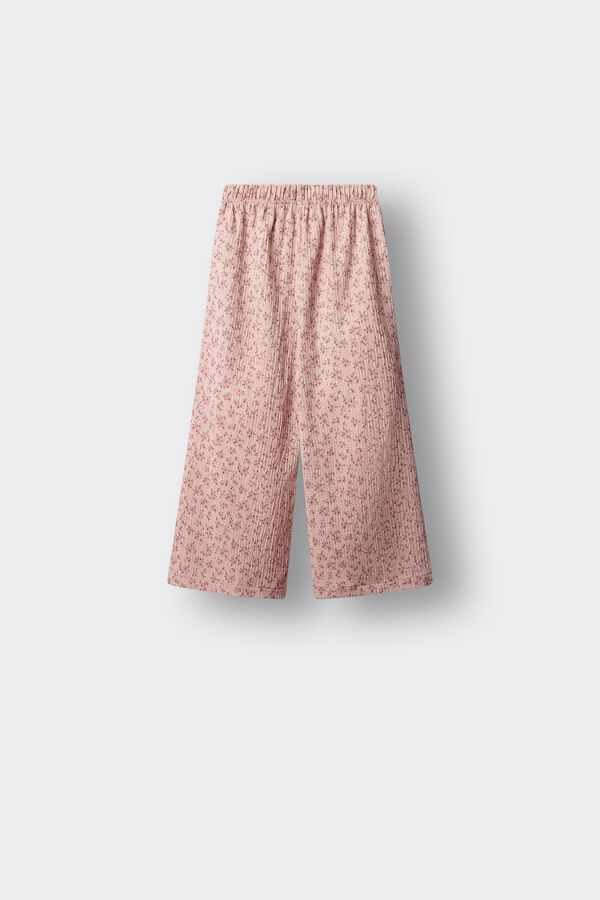 Springfield Kids Pantalone culotte sa cvetnim printom za devojčice Ljubičasta