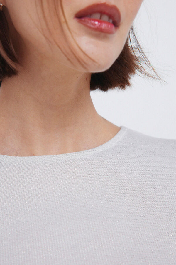 Springfield Majica sa lureksom i izrezom  Siva