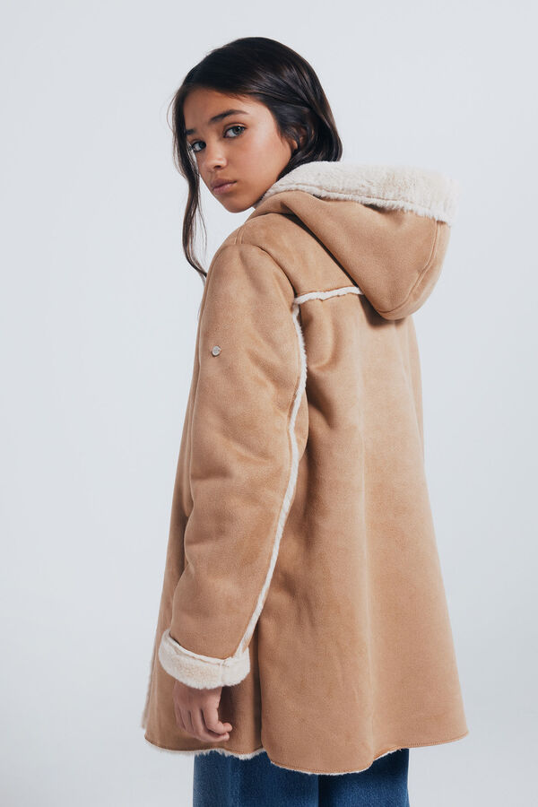 Springfield Kids Jakna od sukna na preklop za devojčice Bež