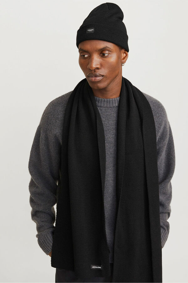 Jack & Jones Set gorro y bufanda negro