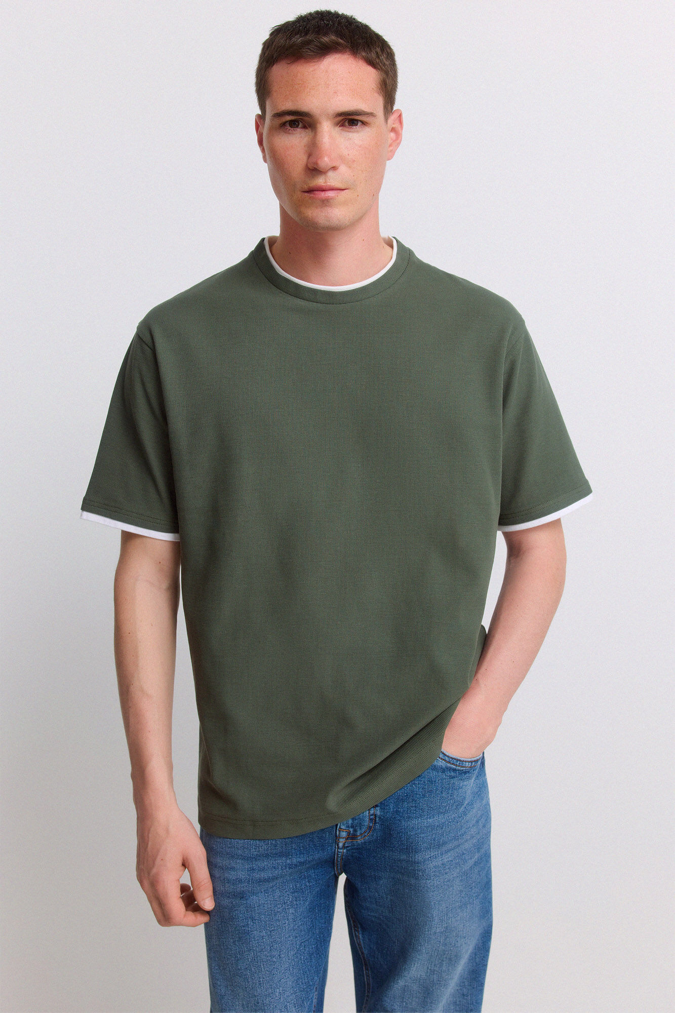 Springfield Camiseta waffle doble