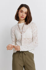 Springfield Džemper sa rupičastim vezom Bež