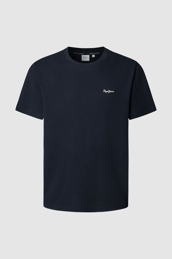 Pepe Jeans Camiseta Logo Bordado Fit Regular azul