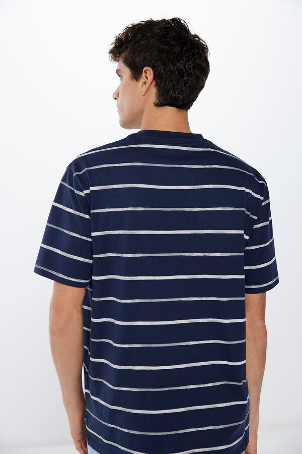 Springfield Watercolour stripes t-shirt blue