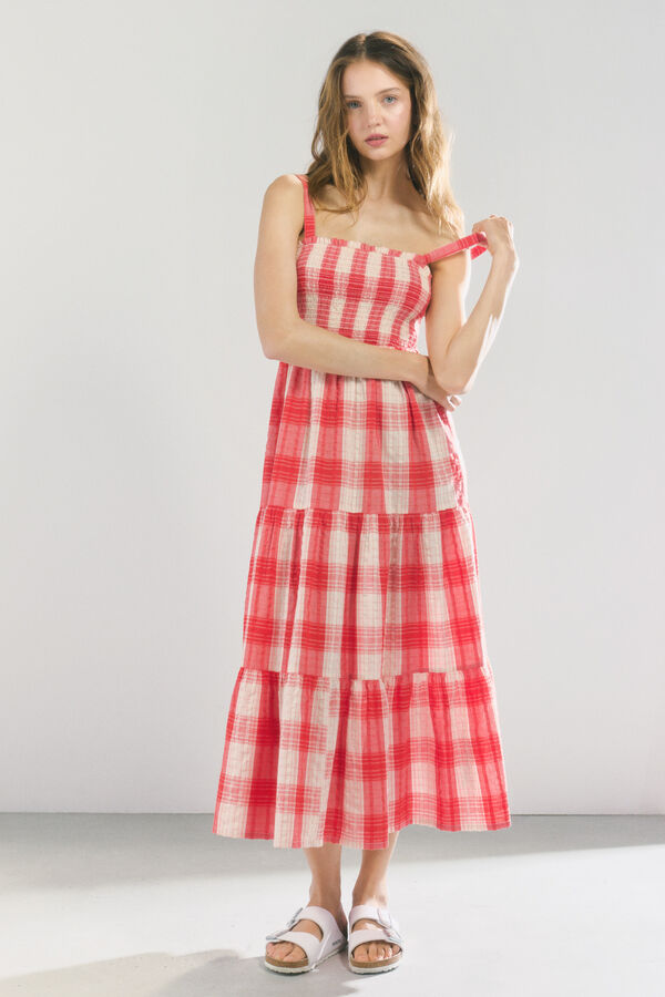 High Spirits Gingham Dress rojo
