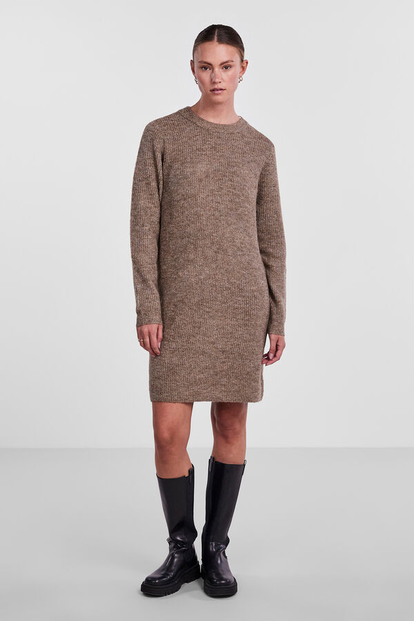 Pieces Vestido curto de malha cru