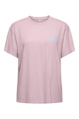 Only Camiseta estampado frontal rosa