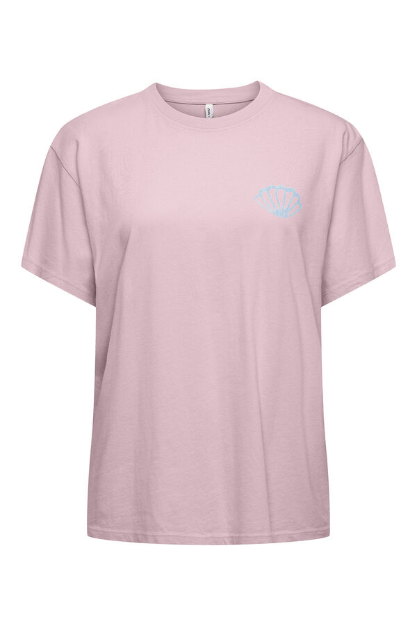 Only Camiseta estampado frontal rosa