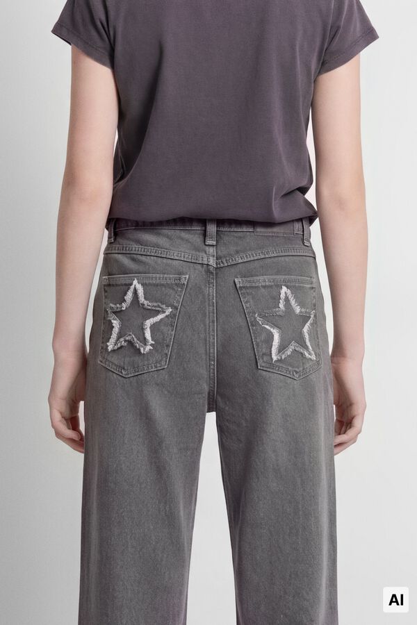 Springfield Kids Pantalon wide leg denim basico ni&ntilde;a gris