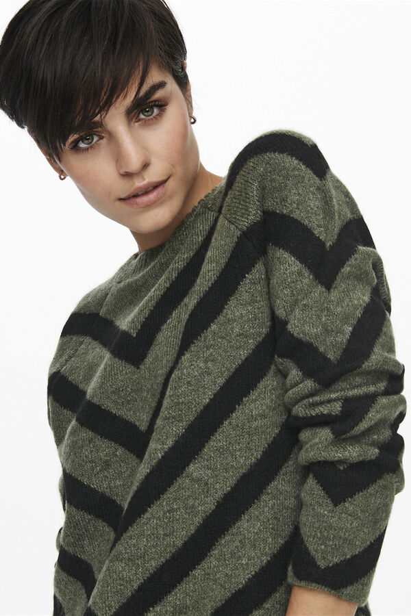 Only Jersey con estampado geom&eacute;trico marr&oacute;n