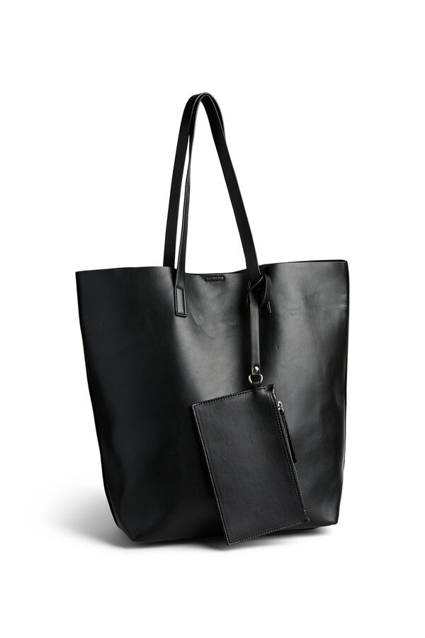 Pieces Bolso shopper efecto piel negro