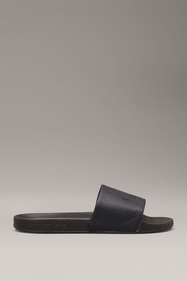 Calvin Klein Sandalias slides con logo negro