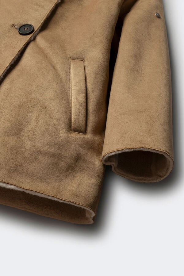 Springfield Kids Jakna od sukna na preklop za devojčice Bež