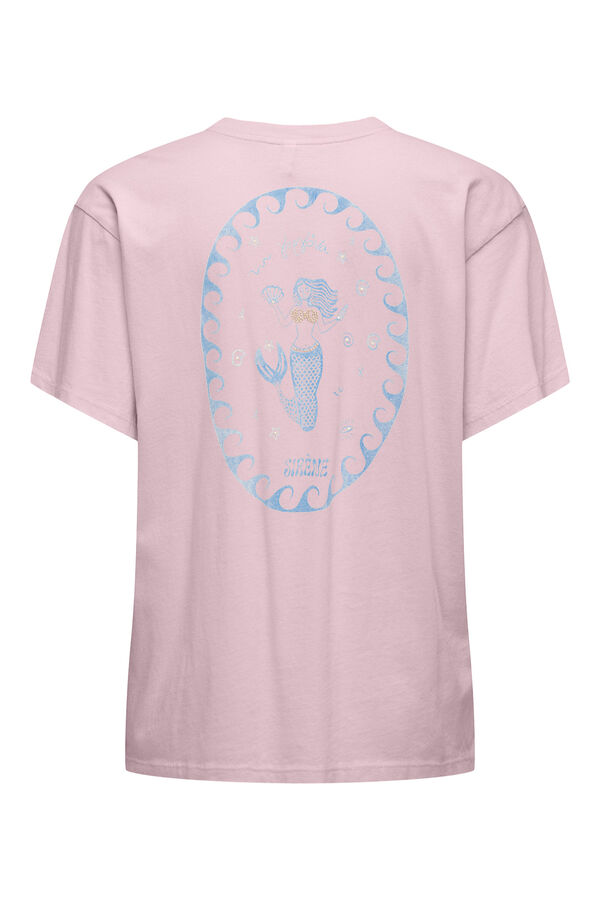 Only Camiseta estampado frontal rosa