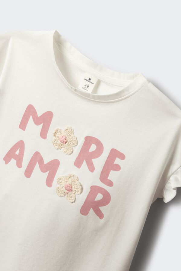 Springfield Kids T-shirt "More Amor" menina bege