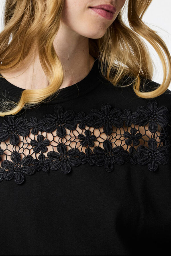 Pieces Sweatshirt vazado preto