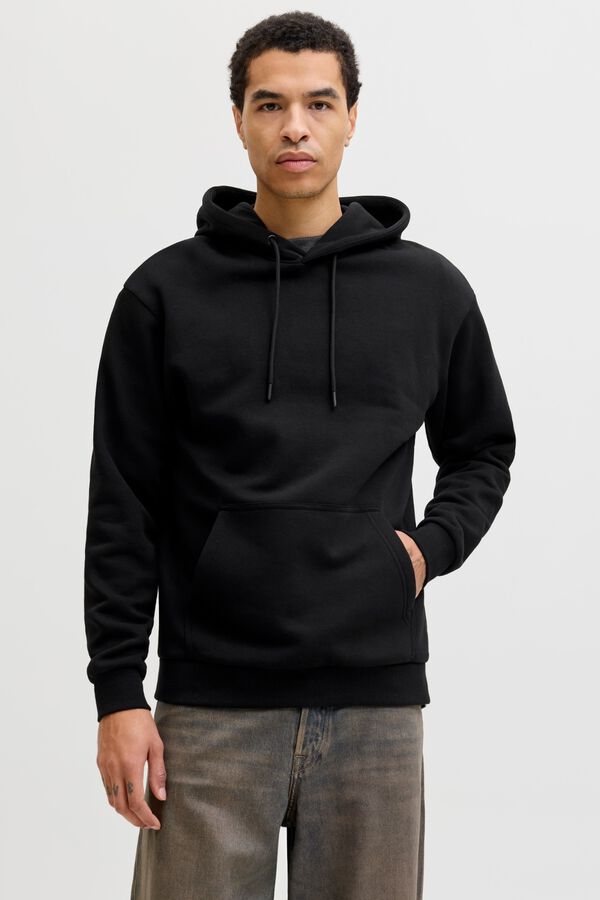 Jack & Jones Sudadera relaxed con capucha negro