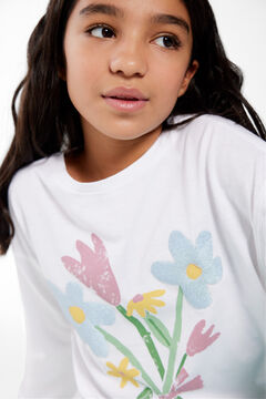 Springfield Camiseta flores niña beige