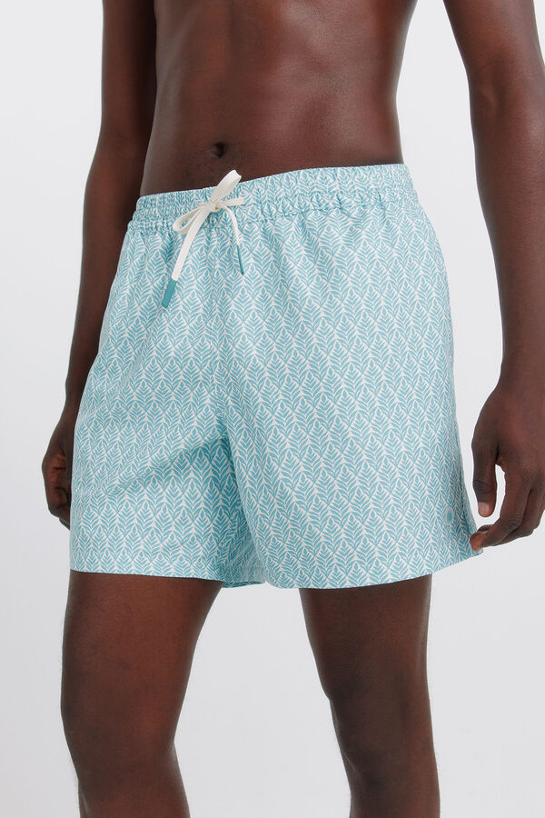 Springfield Kupaći kostim sa printom li&scaron;ća Plava