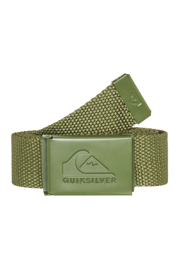 Quiksilver Principal Schwack - Cintur&oacute;n de algod&oacute;n para hombre kaki