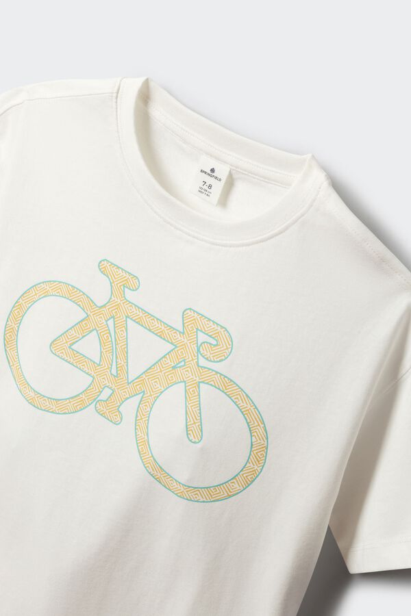 Springfield Kids Majica kratkih rukava za dečake sa biciklom Bež