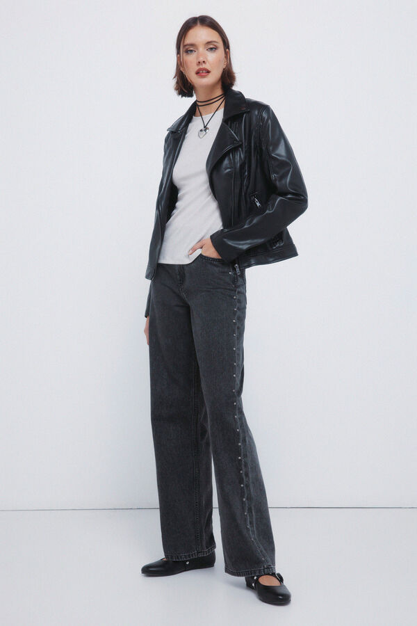 Springfield Majica sa lureksom i izrezom  Siva