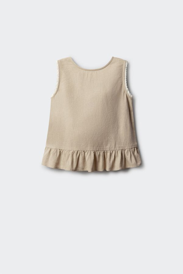 Springfield Kids Top od lana sa ma&scaron;nama za devojčice Bež