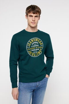 Springfield Sweatshirt gola redonda print logo verde
