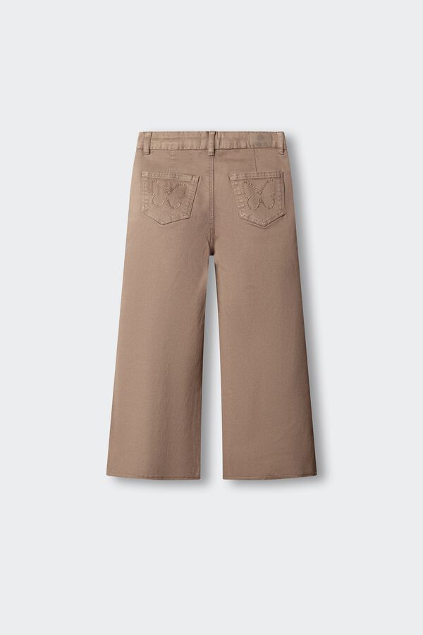 Springfield Kids Osnovne culotte pantalone od kepera za devojčice Braon