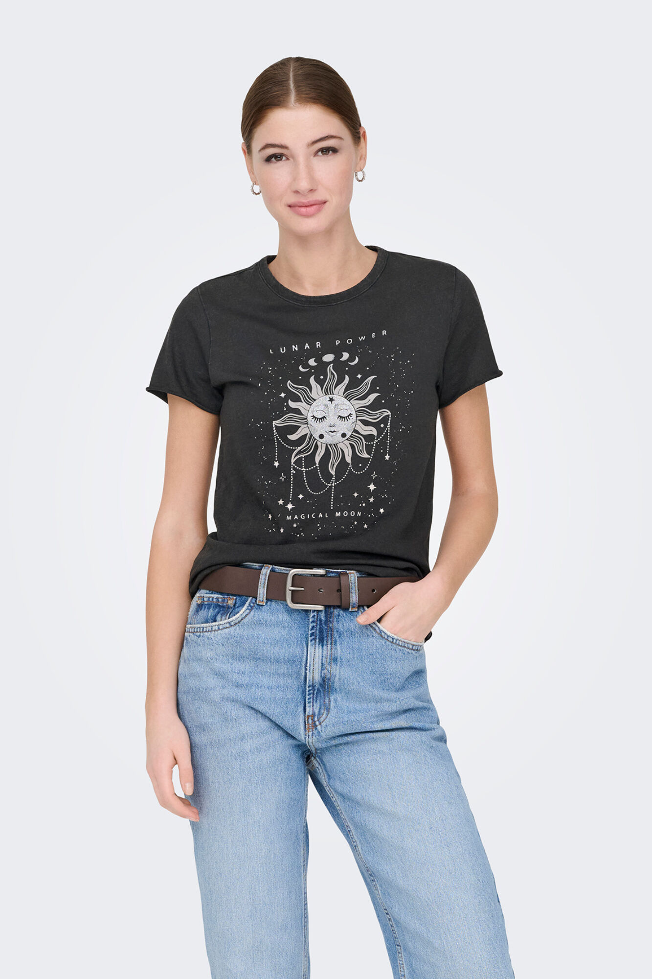 Only T-shirt de manga curta estampada