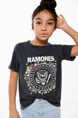 Springfield T-shirt The Ramones menina mix cinza