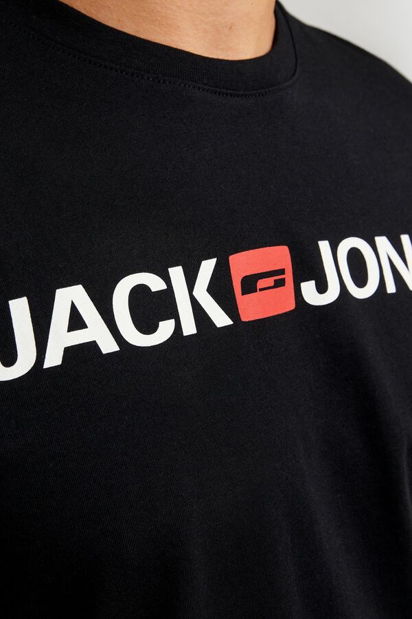 Jack & Jones T-shirt regular com logo preto