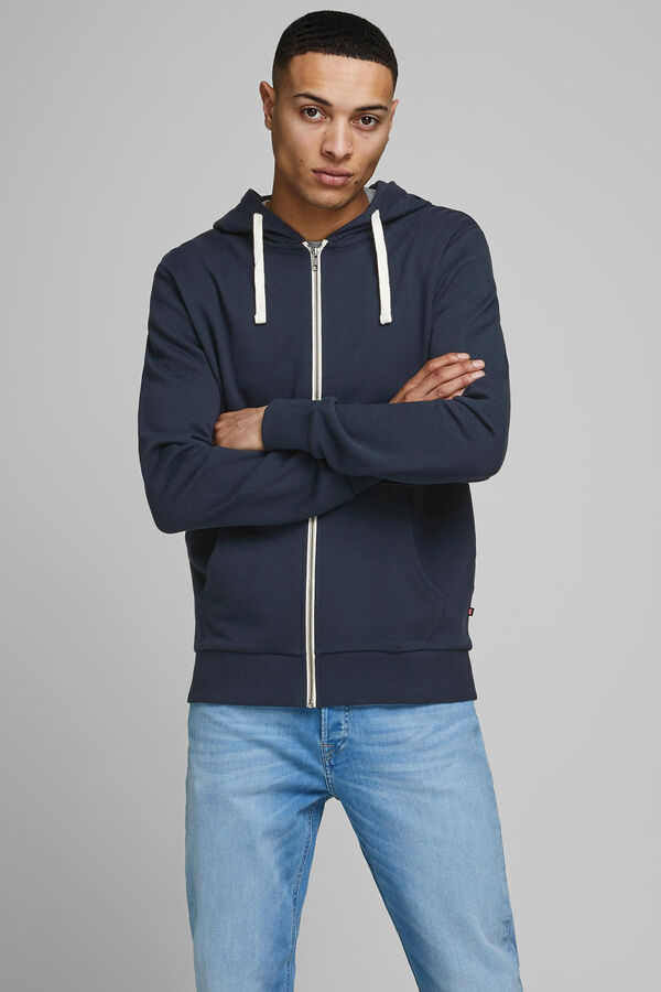 Jack & Jones Sudadera cremallera contraste azul