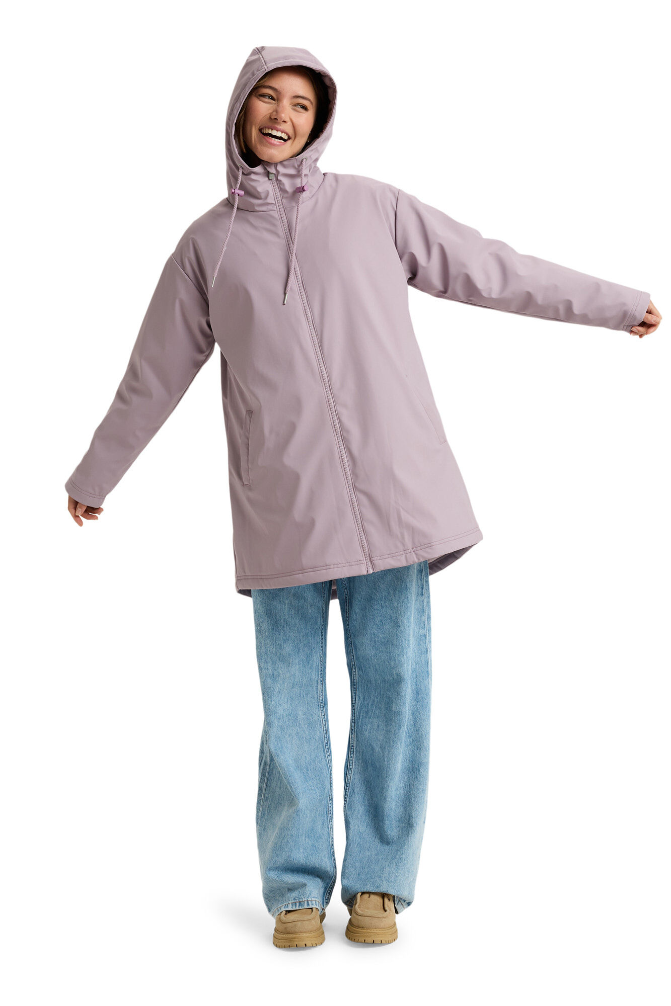 Roxy Rain Road Polar Zip - Trenka para lluvia para mujer