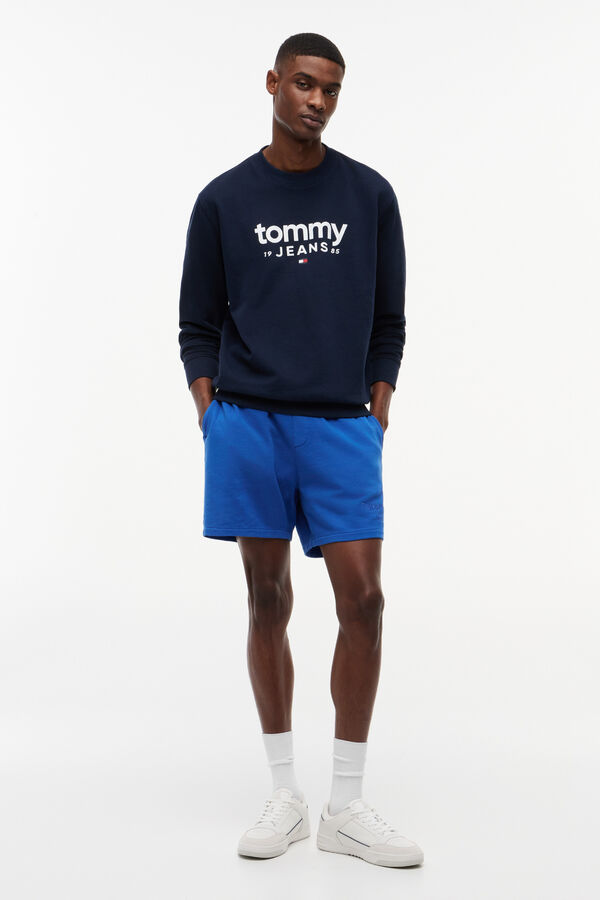 Tommy Jeans Camisola de gola redonda com gr&aacute;fico azul