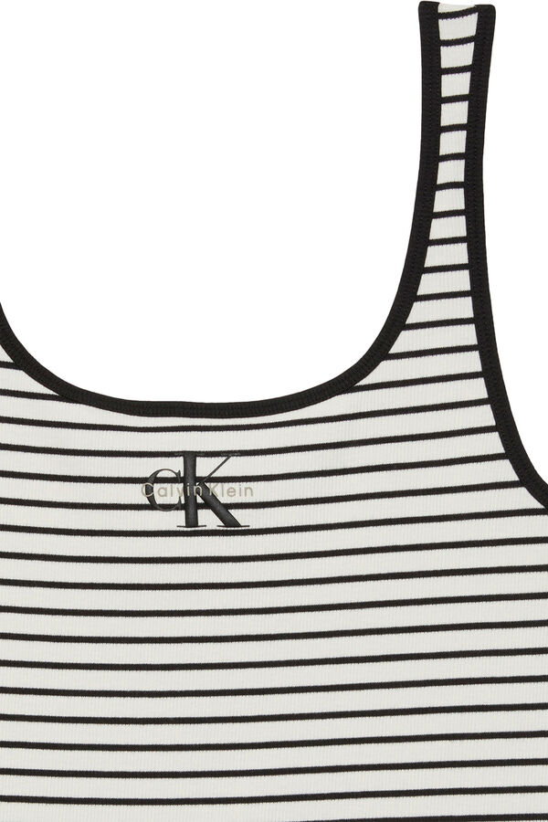 CK Jeans Top de tirantes de rayas blanco