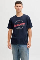 Jack & Jones T-shirt manga curta logo azul