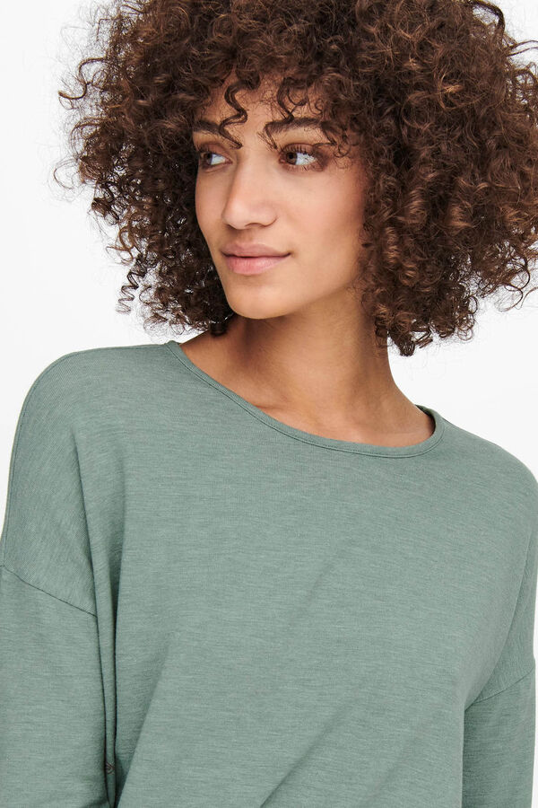 Only Flowy stockings sleeve T-shirt  green