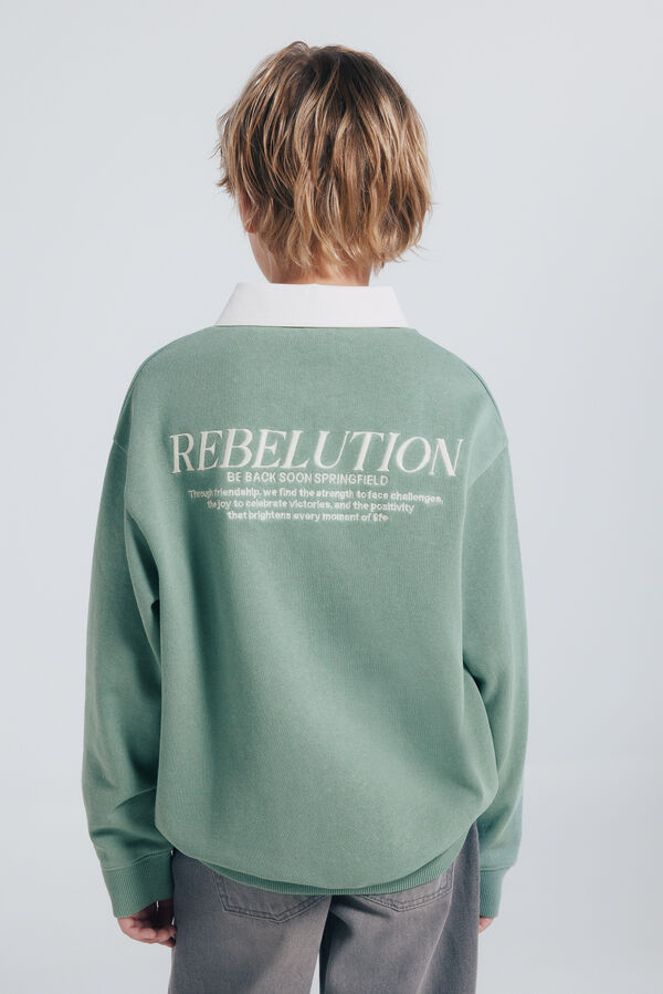 Springfield Kids Sudadera polera ni&ntilde;o verde