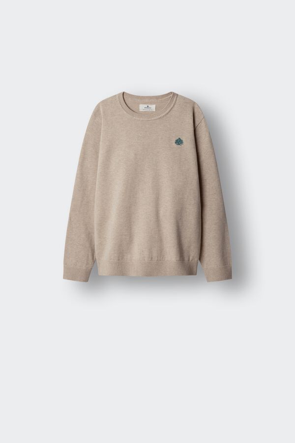 Springfield Kids Pulover basic cu petice la coate pentru băieți nud