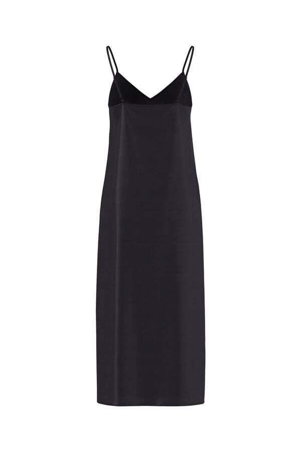 Pieces Vestido comprido de al&ccedil;as acetinado preto
