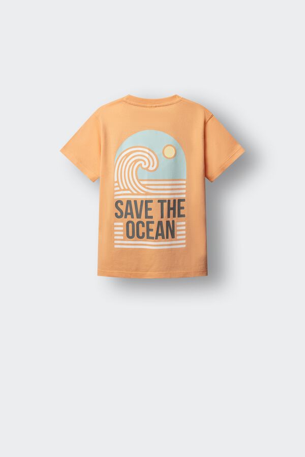 Springfield Kids Majica kratkih rukava "Save the ocean" za dečake Narandžasta