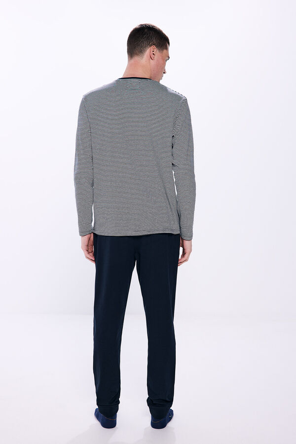 Springfield Pijama largo punto algod&oacute;n patinete azul