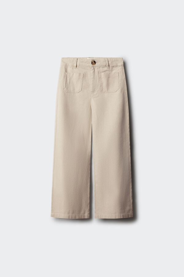 Springfield Kids Dečije culotte pantalone od lana Bež