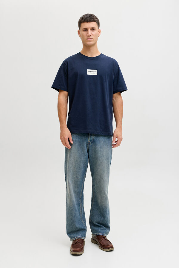 Jack & Jones Cotton short sleeve T-shirt bleu
