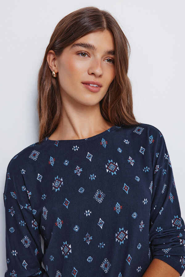 Springfield Majica sa kombinovanim &scaron;tampom  Plava