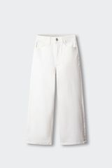 Springfield Kids Pantalon wide leg denim basico ni&ntilde;a marfil