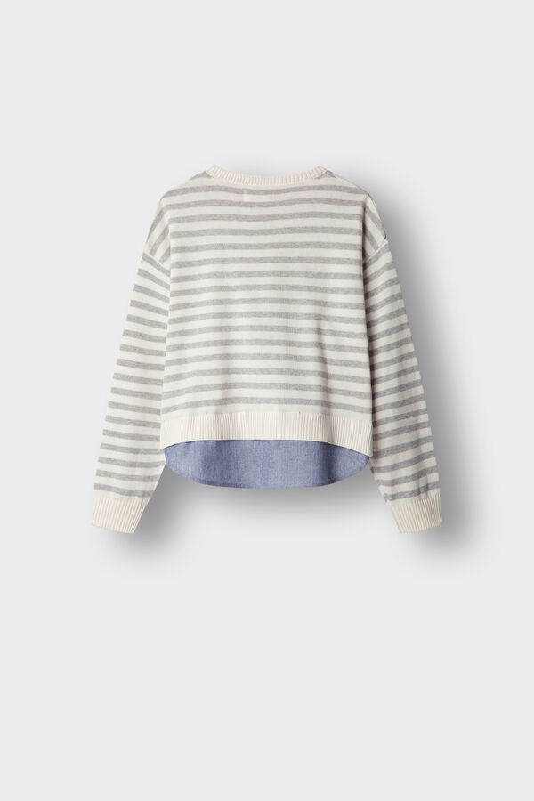 Springfield Kids Camisola bimaterial "New York" menina bege